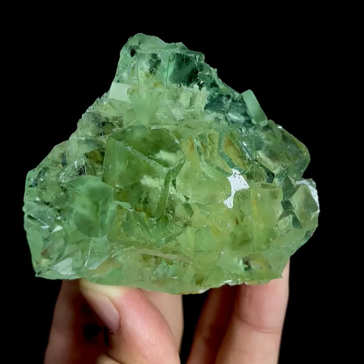 Natural Green Transparent Cubic Fluorite, Mineral Specimen:Xianghualing,Hunan (70*60*35MM) - image 4