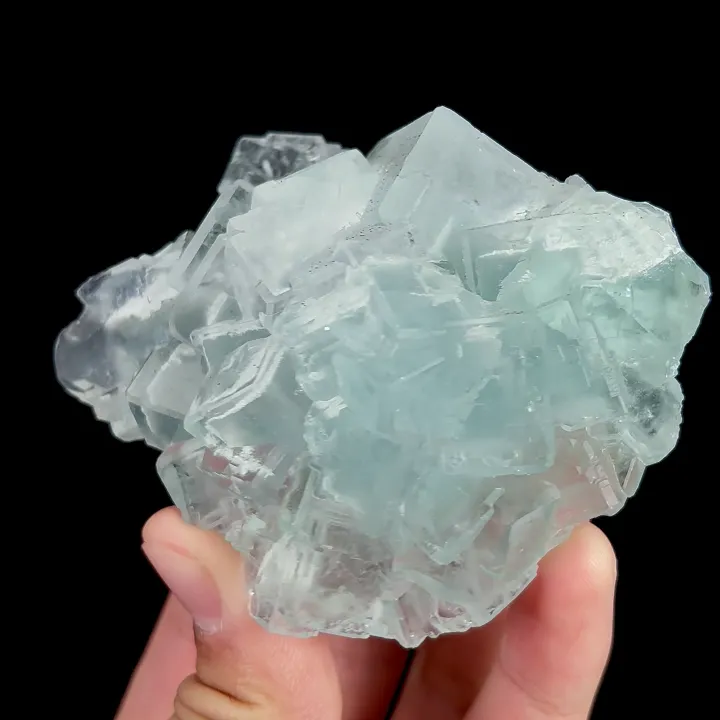 Natural Green Transparent Cubic Fluorite, Mineral Specimen:Xianghualing,Hunan (75*70*35MM) image