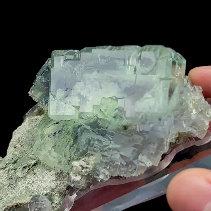 Natural Green Transparent Cubic Fluorite, Mineral Specimen:Xianghualing,Hunan (95*60*45MM) - image 3