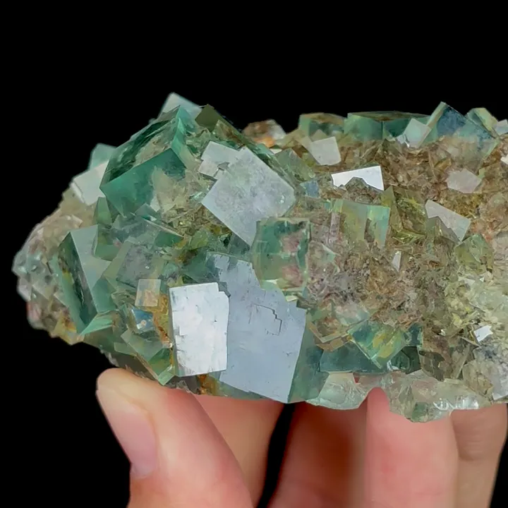 Natural Green Transparent Cubic Fluorite, Mineral Specimen:Zhejiang,China (100*50*35MM) - image 2