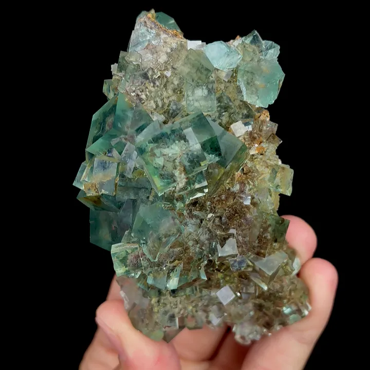 Natural Green Transparent Cubic Fluorite, Mineral Specimen:Zhejiang,China (100*50*35MM) - image 4