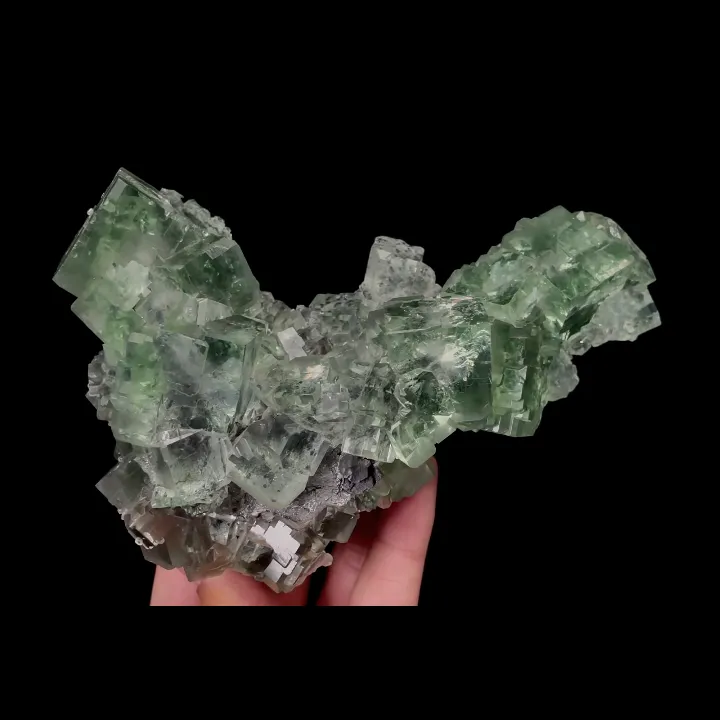 Natural Green Transparent Cubic Fluorite, Mineral Specimen:Zhejiang,China (145*90*45MM) - image 6