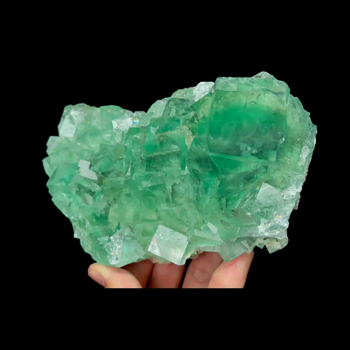 Natural Green Transparent Cubic Fluorite, Mineral Specimen:Zhejiang,China (155*95*60MM) - image 3