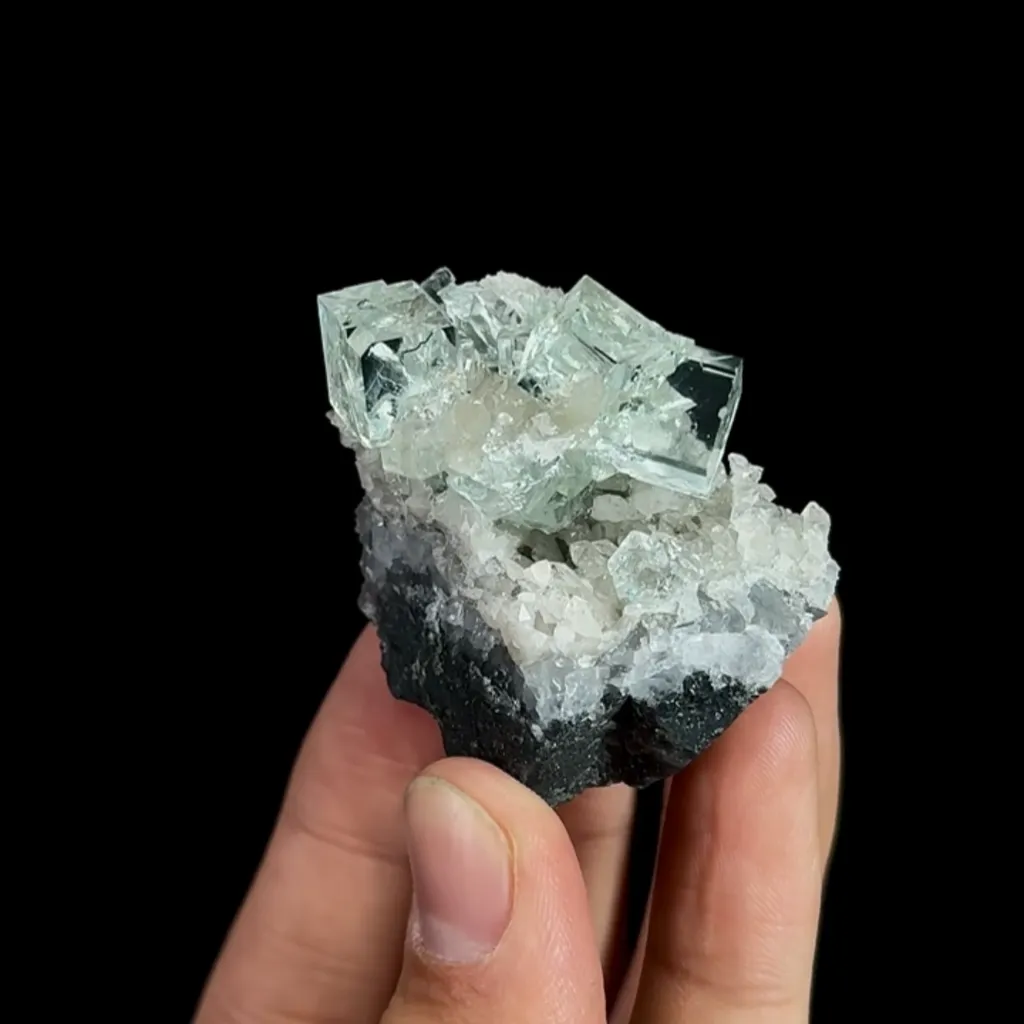 Natural Green Transparent Cubic Fluorite, Mineral Specimen:Zhejiang,China (45*40*30MM) - image 6
