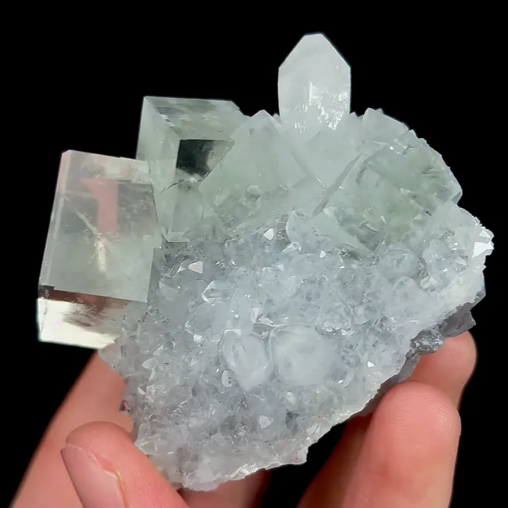 Natural Green Transparent Cubic Fluorite, Mineral Specimen:Zhejiang,China (60*60*45MM) - image 4