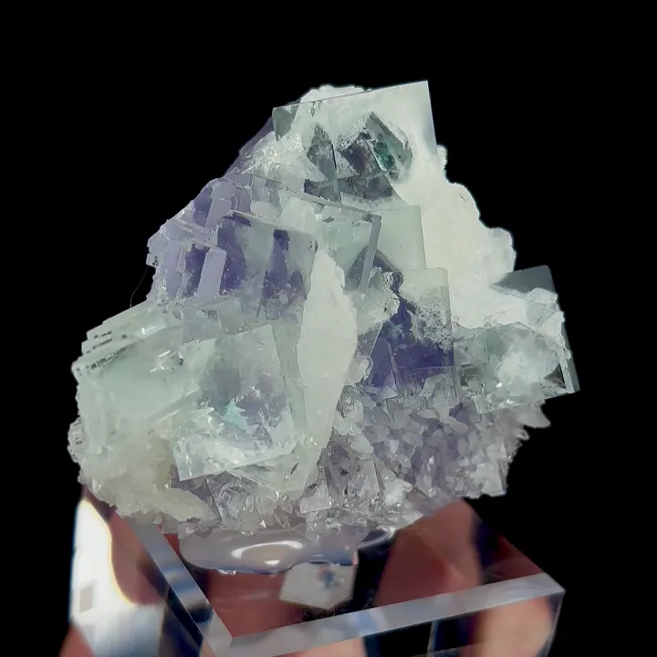 Natural Green Transparent Cubic Fluorite, Mineral Specimen:Zhejiang,China (70*35*50MM) - image 3