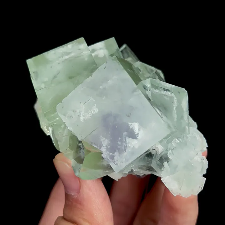 Natural Green Transparent Cubic Fluorite, Mineral Specimen:Zhejiang,China (85*55*45MM) image