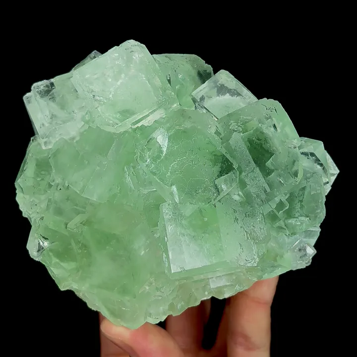 Natural Green Transparent Cubic Fluorite, Mineral Specimen:Zhejiang,China (90*100*65MM) - image 3