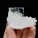 Natural Green Transparent Cubic Fluorite & Quartz,Mineral Specimen:Zhejiang,China (55*45*30MM) - image 4