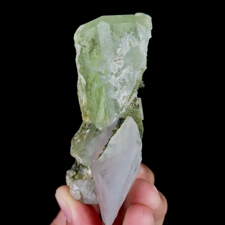 Natural Green Transparent Fluorite and Calcite, Mineral Specimen:Xianghualing,Hunan (45*80*40MM) - image 5