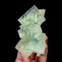 Natural Green Transparent Fluorite and Calcite, Mineral Specimen:Xianghualing,Hunan (50*90*30MM) - image 1