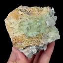 Natural Green Transparent Fluorite and Calcite, Mineral Specimen:Xianghualing,Hunan (75*75*40MM) - image 4