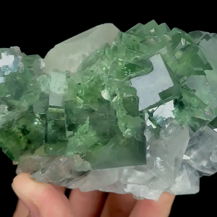 Natural Green Transparent Fluorite and Calcite, Mineral Specimen:Zhejiang,China (115*70*45MM) - image 3