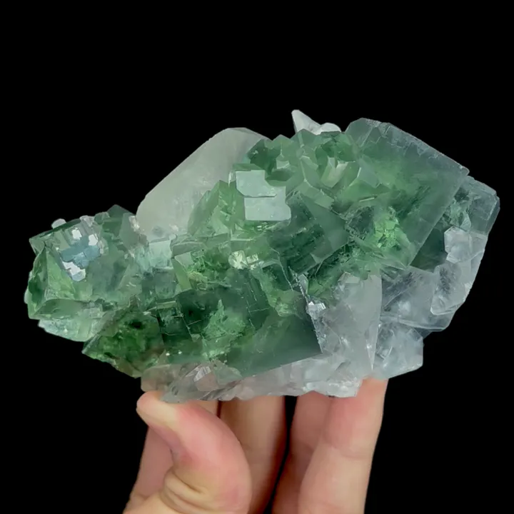 Natural Green Transparent Fluorite and Calcite, Mineral Specimen:Zhejiang,China (115*70*45MM) - image 4