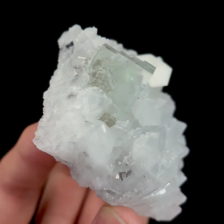 Natural Green Transparent Fluorite and Quartz Cluster, Mineral Specimen: Zhejiang,China (75*65*35MM) - image 3