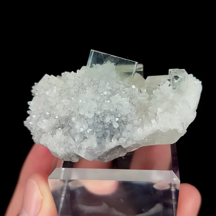 Natural Green Transparent Fluorite and Quartz, Mineral Specimen:Zhejiang,China (55*40*35MM) - image 5