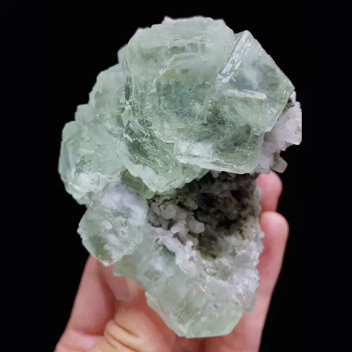 Natural Green Transparent Fluorite comes from Xianghualng,Hunan 55*85*55MM image