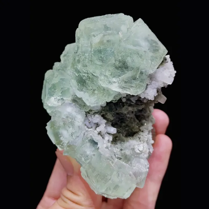 Natural Green Transparent Fluorite comes from Xianghualng,Hunan 55*85*55MM - image 5
