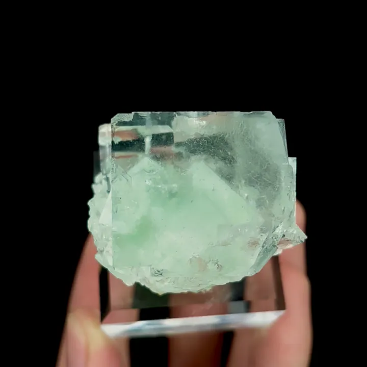 Natural Green Transparent Fluorite Cube, Mineral Specimen: Zhejiang,China (40*30*35MM) - image 4