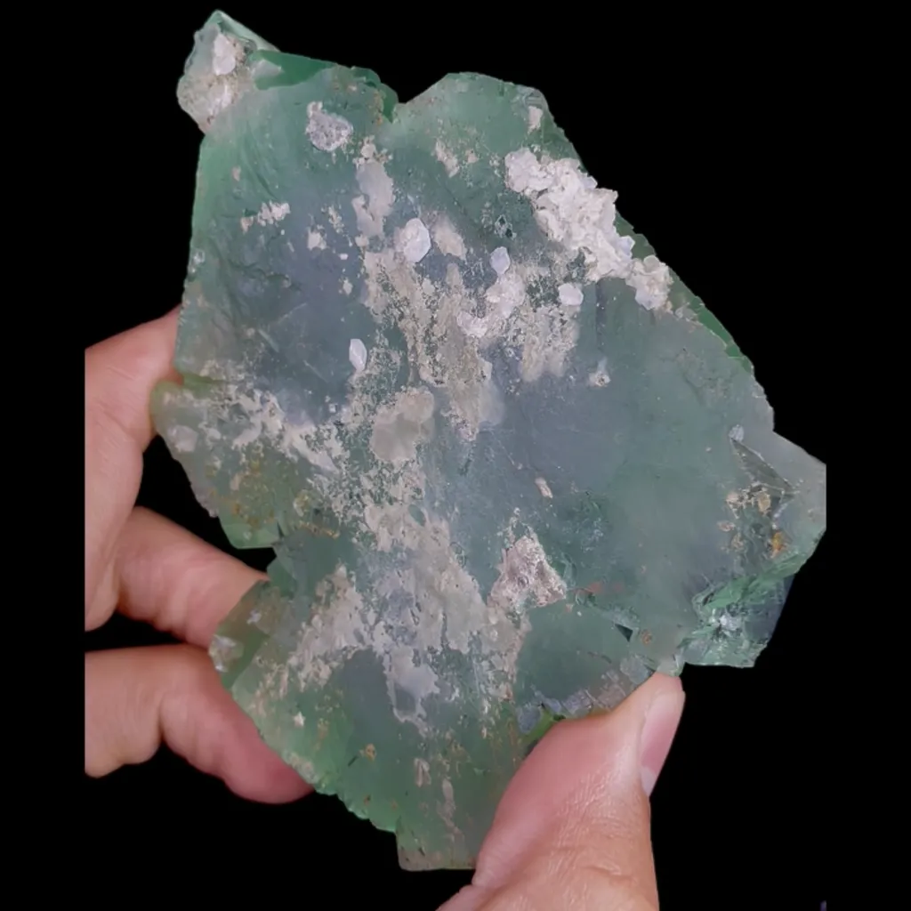 Natural Green Transparent Fluorite, Mineral Specimen:Xianghualing,Hunan (80*100*40MM) - image 9