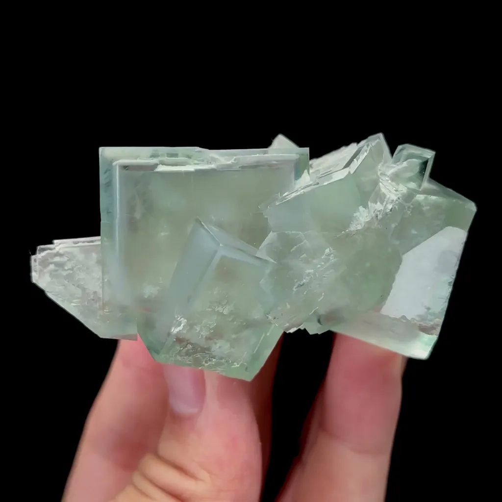 Natural Green Window Fluorite Mineral Specimen,High Quality Specimen,XIANGHUALING,HUNAN,CHINA(73*38*38mm) image