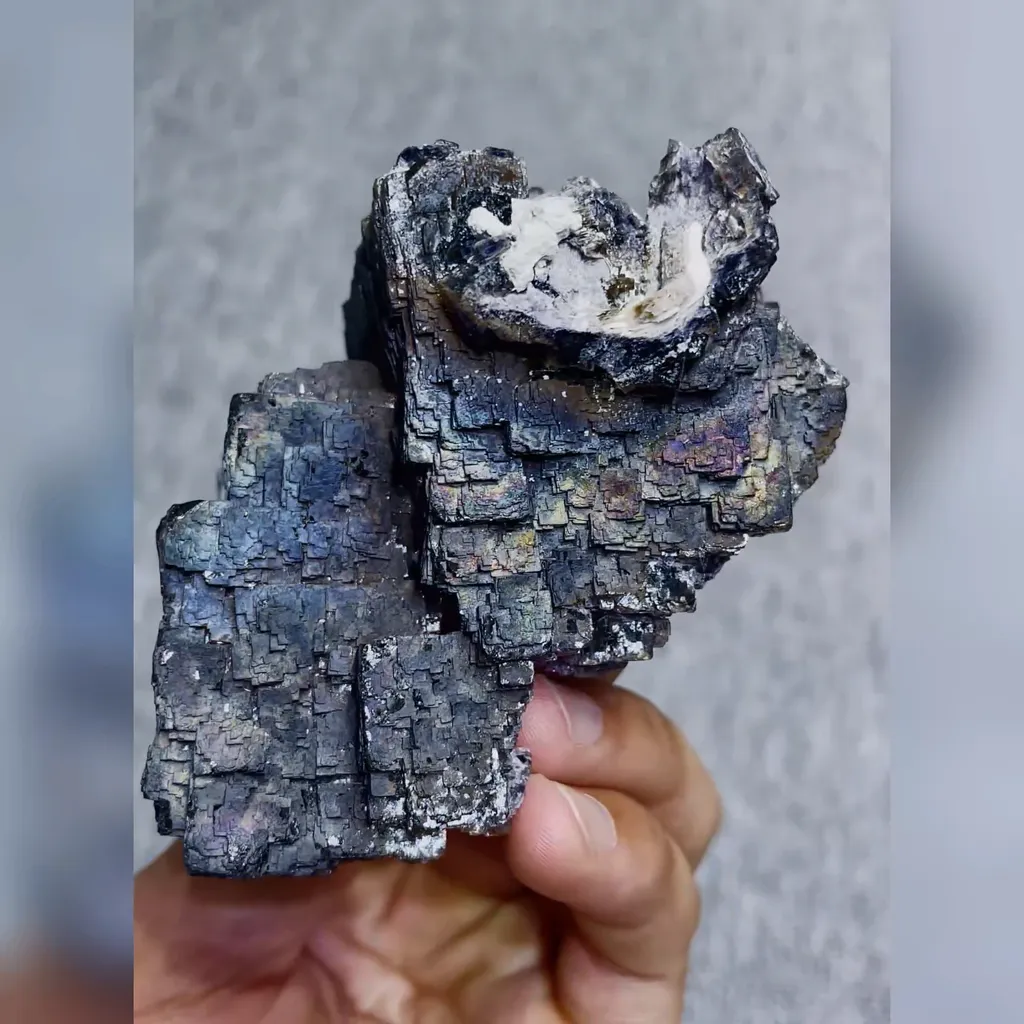 Natural Gunmetal Fluorite comes from Inner Mongolia,China 70*60*90MM - image 2