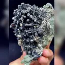Natural Hedenbergite and Green Quartz Cluster comes from Inner Mongolia,China 65*100*80MM - image 3