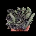 Natural Hedenbergite and Green Quartz Cluster, Mineral Specimen: Inner Mongolia,China (120*100*55MM) - image 5