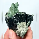 Natural Hedenbergite and Green Quartz Cluster, Mineral Specimen: Inner Mongolia,China (30*55*50MM) - image 2