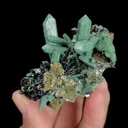 Natural Hedenbergite and Green Quartz Cluster, Mineral Specimen: Inner Mongolia,China (35*55*55MM) - image 2