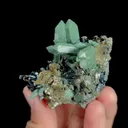 Natural Hedenbergite and Green Quartz Cluster, Mineral Specimen: Inner Mongolia,China (35*55*55MM) - image 3