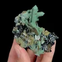 Natural Hedenbergite and Green Quartz Cluster, Mineral Specimen: Inner Mongolia,China (35*55*55MM) - image 4