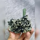 Natural Hedenbergite and Green Quartz Symbiosis comes from Inner Mongolia,China 75*55*60MM - image 4