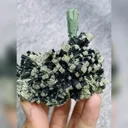 Natural Hedenbergite and Green Quartz Symbiosis comes from Inner Mongolia,China 75*55*60MM - image 3