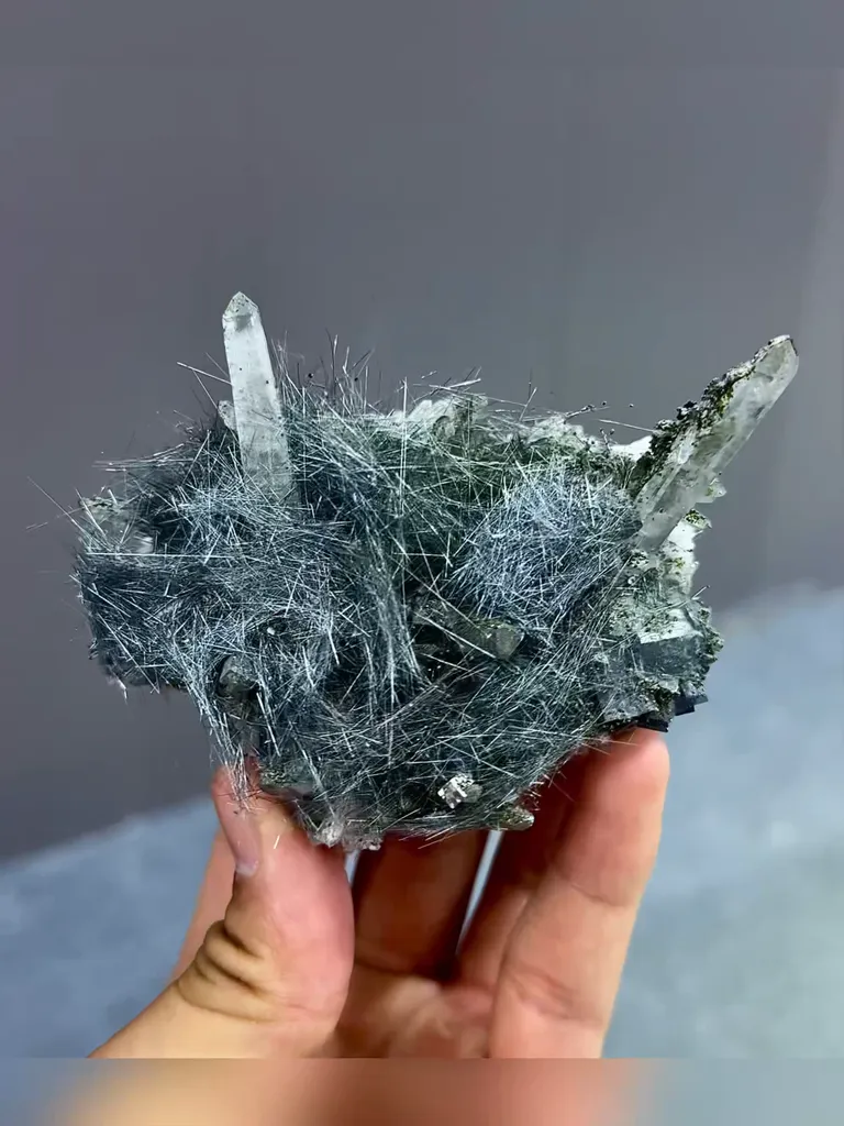 Natural Jamstenite and Quartz Coexist comes from Yaogangxian,Hunan 80*60*40MM - image 3