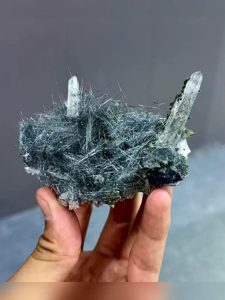 Natural Jamstenite and Quartz Coexist comes from Yaogangxian,Hunan 80*60*40MM - image 6