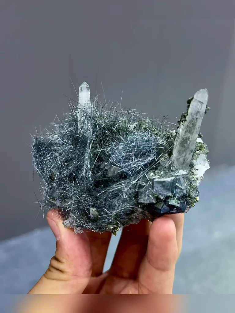 Natural Jamstenite and Quartz Coexist comes from Yaogangxian,Hunan 80*60*40MM - image 2