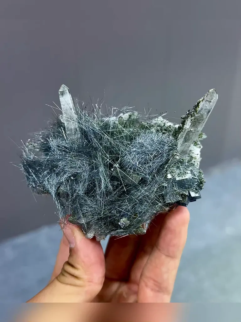 Natural Jamstenite and Quartz Coexist comes from Yaogangxian,Hunan 80*60*40MM - image 5