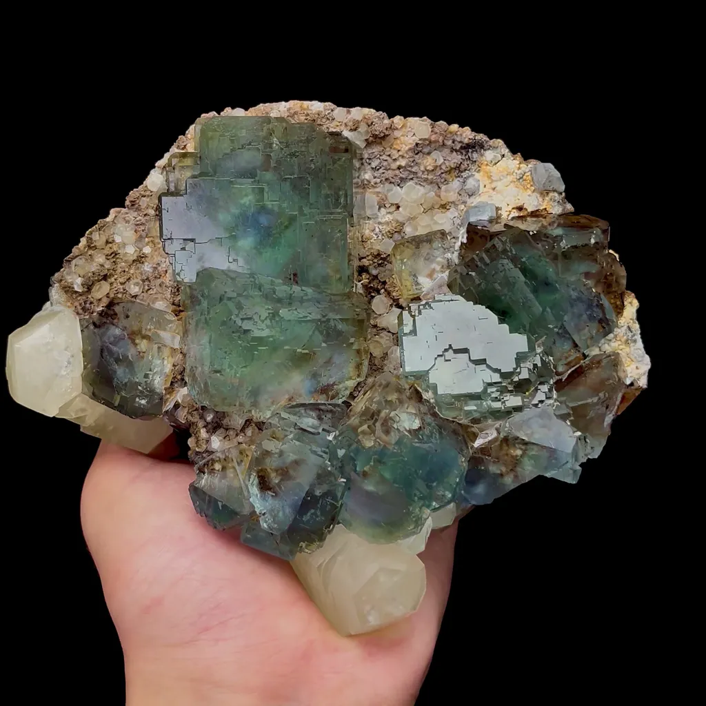 Natural Large Blue Green Fluorite and Calcite Mineral Specimen,High Quality Specimen,FUJIAN,CHINA(170*140*60mm) - image 4