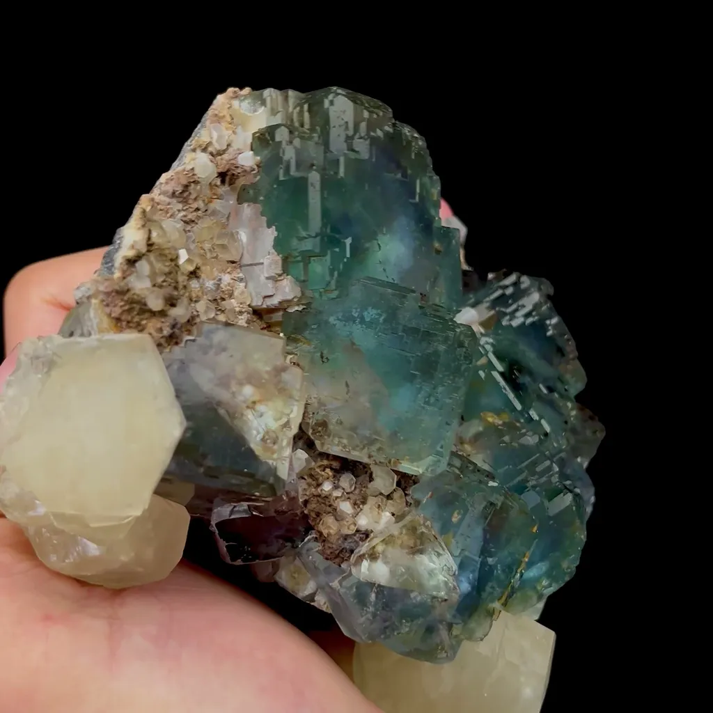 Natural Large Blue Green Fluorite and Calcite Mineral Specimen,High Quality Specimen,FUJIAN,CHINA(170*140*60mm) - image 3