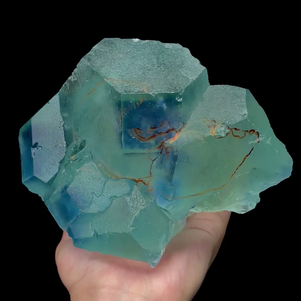 Natural Large Blue Green Fluorite Mineral Specimen,High Quality Specimen,FUJIAN,CHINA(180*130*80mm) image