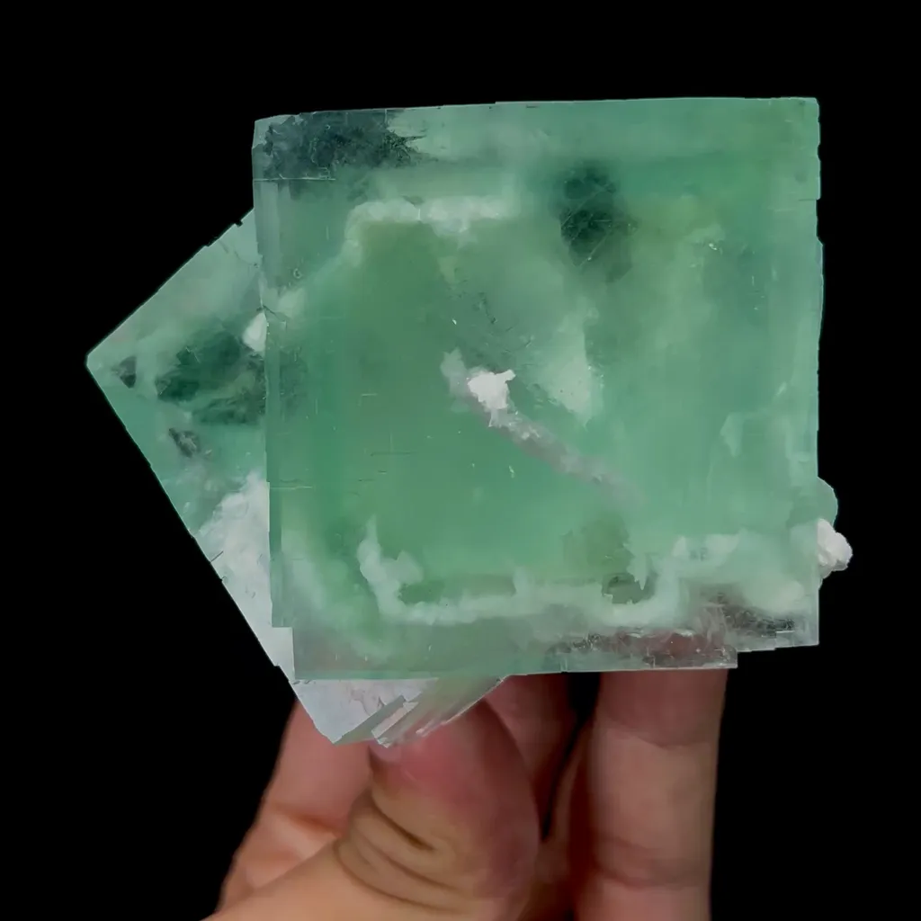 Natural Large Cubic Twin Fluorite Mineral Specimen,High Quality Specimen,ZHEJIANG,CHINA(75*78*40mm) image