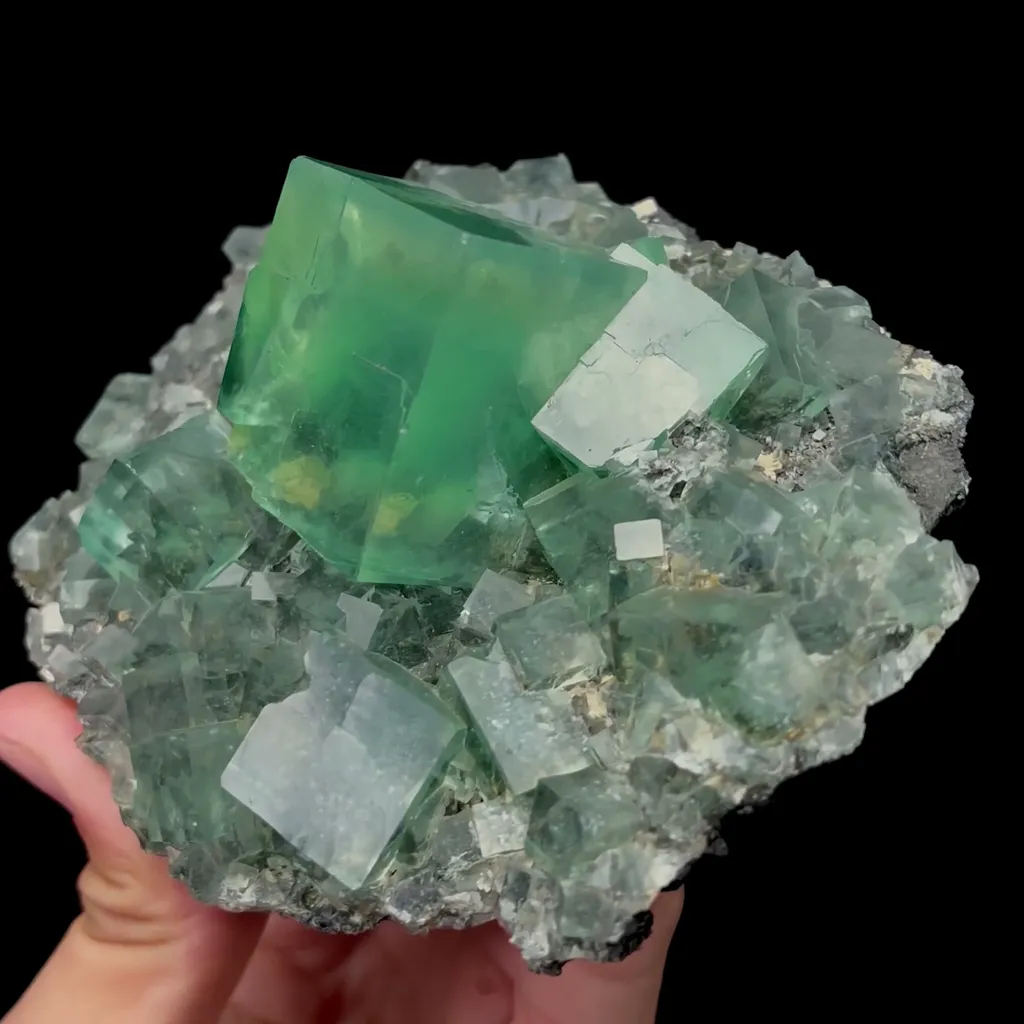 Natural Large Green Cubic Fluorite Mineral Specimen,High Quality Specimen,HUANGSHAPING,CHENZHOU,HUNAN,CHINA(112*97*50mm) - image 2
