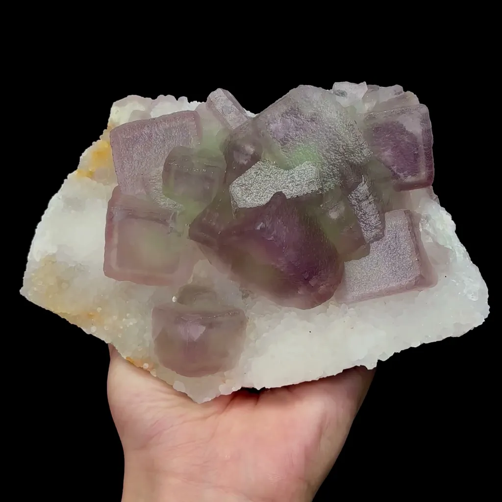Natural Large Green Purple Fluorite and Crystal Mineral Specimen,High Quality Specimen,RUIJIN,JIANGXI,CHINA(140*75*75mm) image