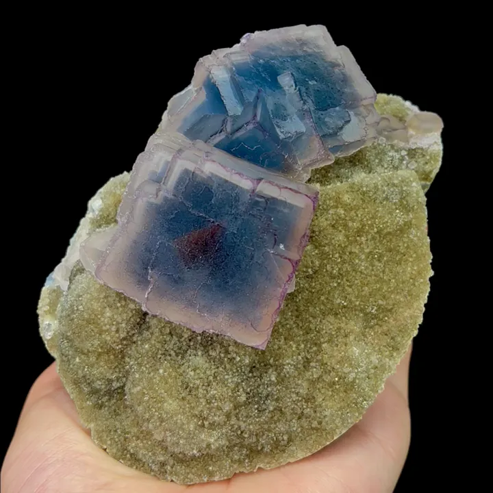 Natural Large Particles Blue Fluorite,Cube Mineral Specimen:FUJIAN (120*90*70mm) image