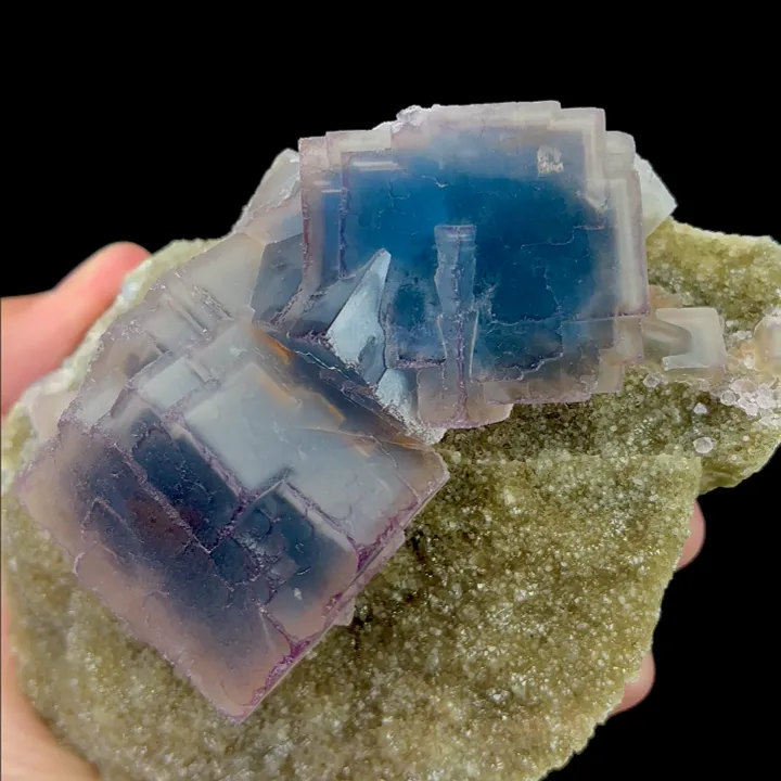 Natural Large Particles Blue Fluorite,Cube Mineral Specimen:FUJIAN (120*90*70mm) - image 2