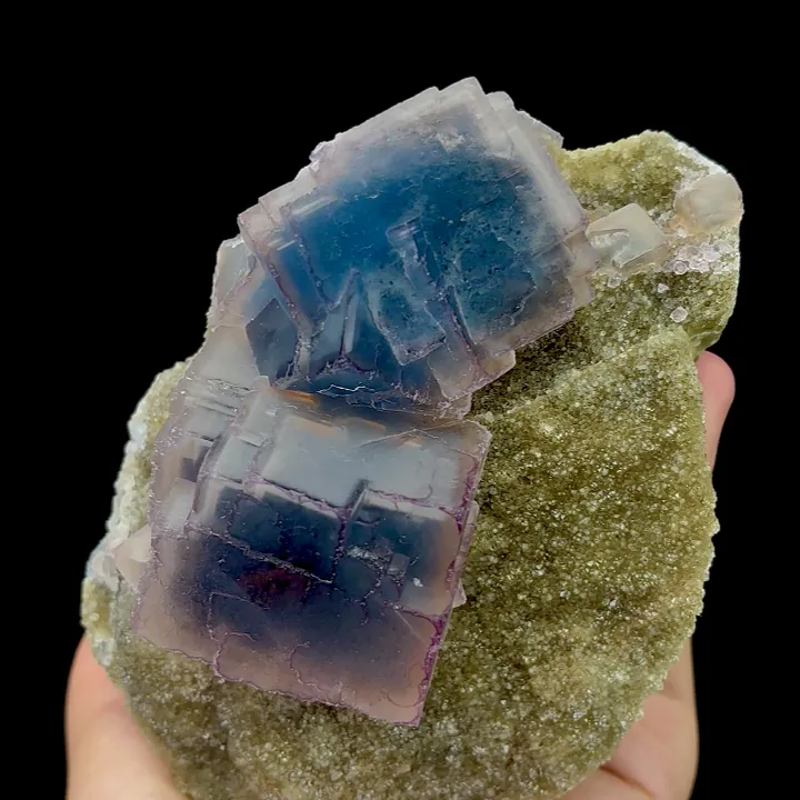 Natural Large Particles Blue Fluorite,Cube Mineral Specimen:FUJIAN (120*90*70mm) - image 3