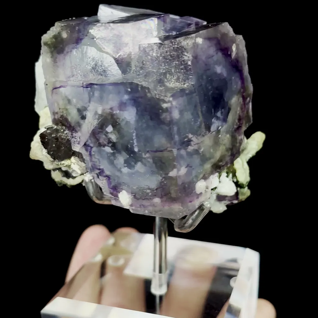 Natural Large Purple Phantom Fluorite with Dolomite and Qingsha Mineral Specimen,High Quality Specimen,YAO GANG XIAN,HUNAN,CHINA(72*63*46mm) - image 2