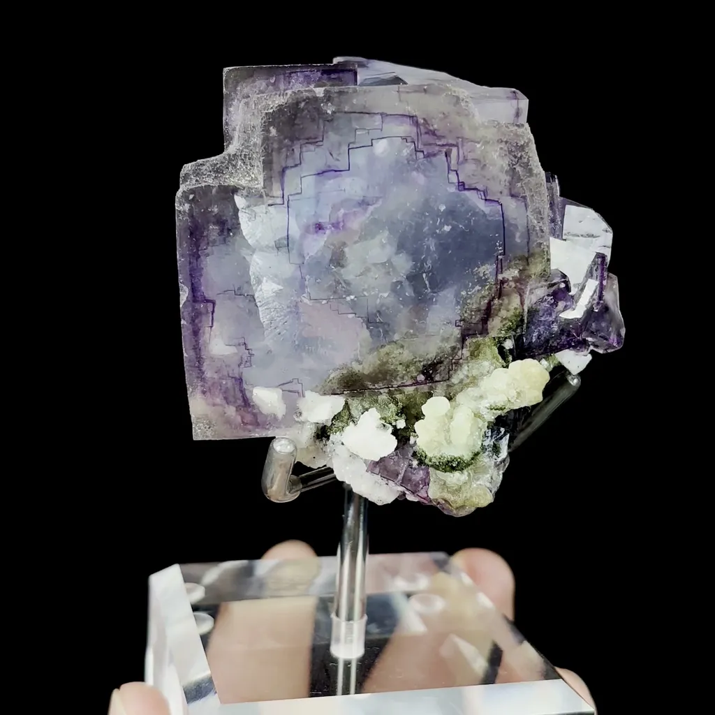 Natural Large Purple Phantom Fluorite with Dolomite and Qingsha Mineral Specimen,High Quality Specimen,YAO GANG XIAN,HUNAN,CHINA(72*63*46mm) - image 4