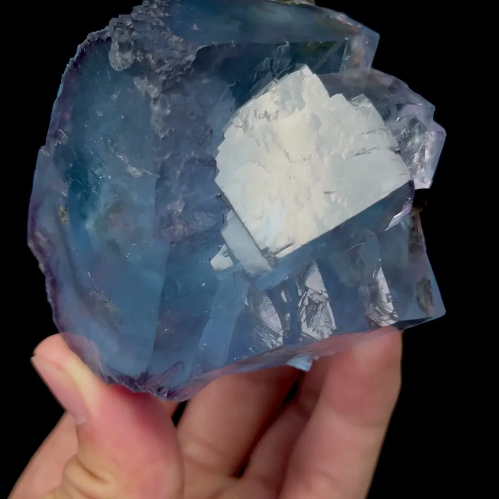 Natural Large Transparent Blue Fluorite Mineral Specimen,High Quality Specimen,YAO GANG XIAN,HUNAN,CHINA(76*63*50mm) - image 2